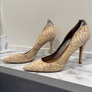 Sam Edelman snakeskin-patterned pointed-toe pumps Hazel style size 8